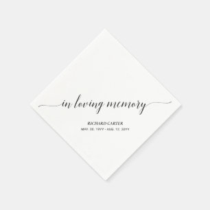 Servilleta De Papel En Memoria Querida Funeral Memorial con Letra El