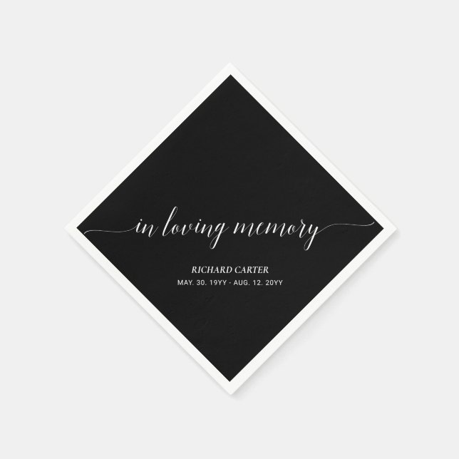 Servilleta De Papel En Memoria Querida | Funeral Memorial con Letra El (Borde)
