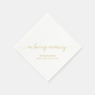 Servilleta De Papel En Memoria Querida Memorial con Letra Dorada Ele