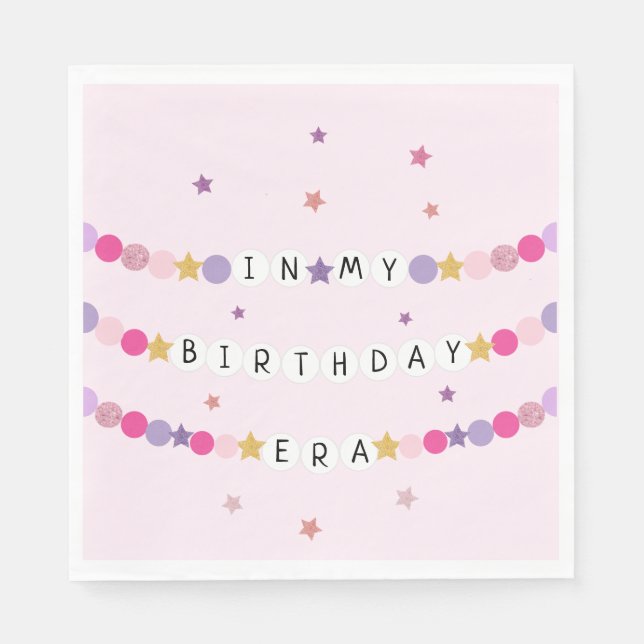 Servilleta De Papel En Mi Cumpleaños de Pulsera de Amistad Era Fiesta (Anverso)
