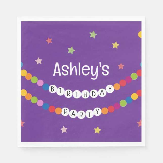 Servilleta De Papel En mi fiesta de cumpleaños de la era de la pulsera (Anverso)