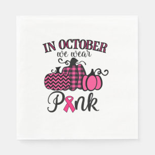 Servilleta De Papel En Octubre Usamos Cáncer De Mama Rosado