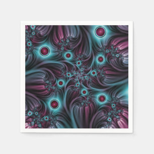 Servilleta De Papel En profundidad Arte fractal rosa azul abstracto ab