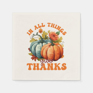 Servilleta De Papel En Todas Las Cosas Da Gracias Calabaza