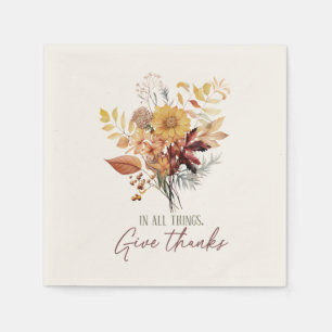 Servilleta De Papel En Todas Las Cosas, Den Gracias - Autumt Floral Bo