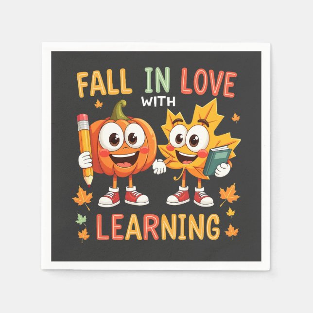 Servilleta De Papel Enamorada de la escuela de aprendizaje (Anverso)