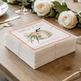 Servilleta De Papel Enamorándose De Baby Shower Calabaza Floral Rosa