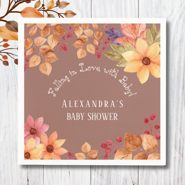 Servilleta De Papel Enamorándose de Baby Shower de otoño (Subido por el creador)