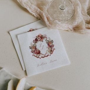 Servilleta De Papel Enamorarse Cresta de Boda Otoño en Flor