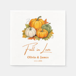 Servilleta De Papel Enamorarse de Otoño Calabaza Rústica Boda