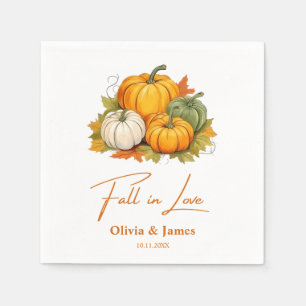 Servilleta De Papel Enamorarse de Otoño Calabaza Rústica Boda 