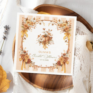 Servilleta De Papel Enamorarse en Otoño Bridal Shower de Calabaza
