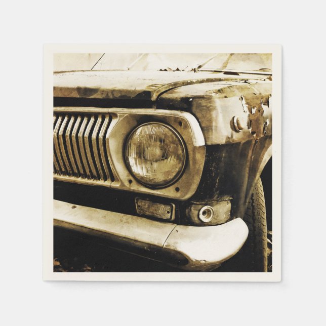 Servilleta De Papel Encabezado de coche clásico antiguo #2 (Anverso)