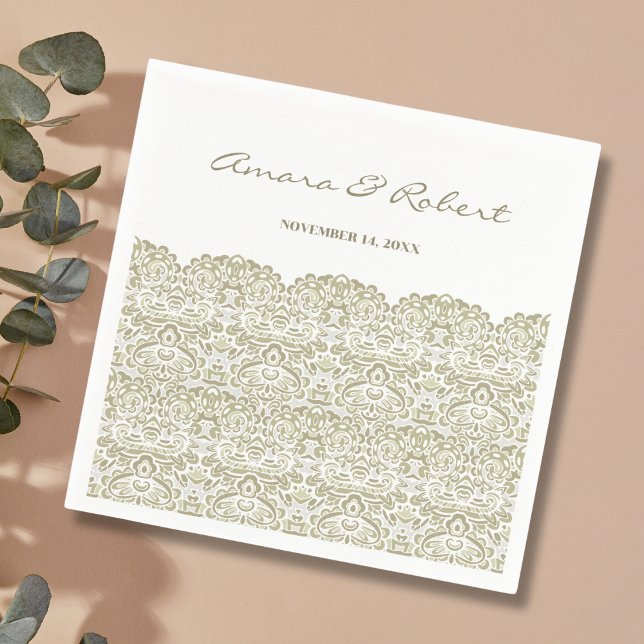 Servilleta De Papel Encaje beige elegante (Subido por el creador)