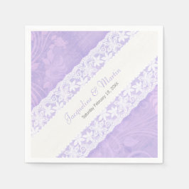 Servilleta De Papel encaje blanco boda sobre servilletas de papel púrp