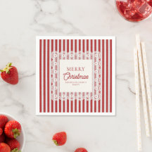 Encaje Vintage Rojo Rayas Navideñas Fiesta Retro