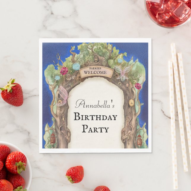 Servilleta De Papel Encantado jardín de hadas forestales en el cielo n (In situ)