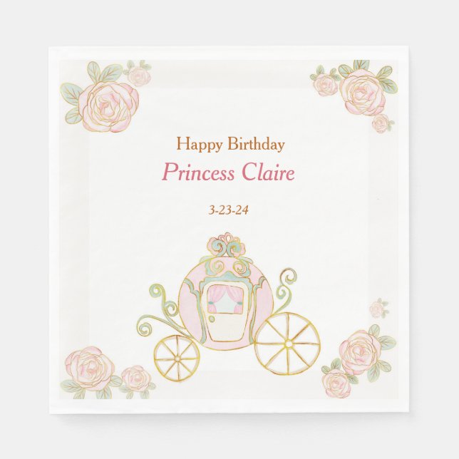 Servilleta De Papel Encantador Birthday Princess Standard Luncheon (Anverso)