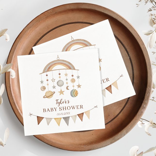 Servilleta De Papel Encantadora Fiesta de Bebé Boho Neutral en Género (Subido por el creador)