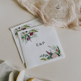 Servilleta De Papel Encantadora vegetación tropical floral Boda Napkin