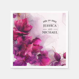 Servilleta De Papel Encanto de Fuchsia: acuarela