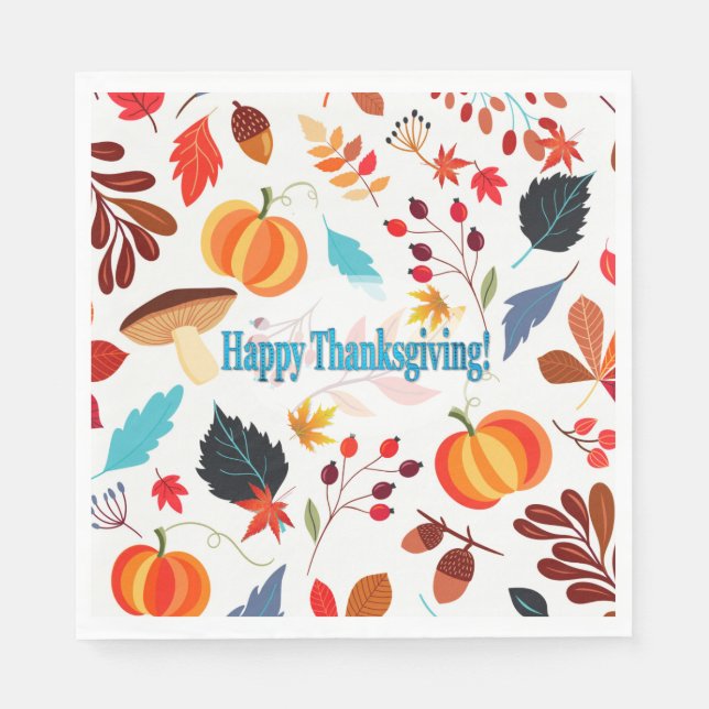 Servilleta De Papel Encantos de otoño Feliz Día de Acción de Gracias (Anverso)