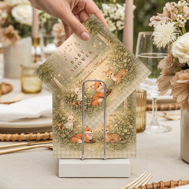 Servilleta De Papel Enchanted Forest Baby Animals Baby Shower (Subido por el creador)