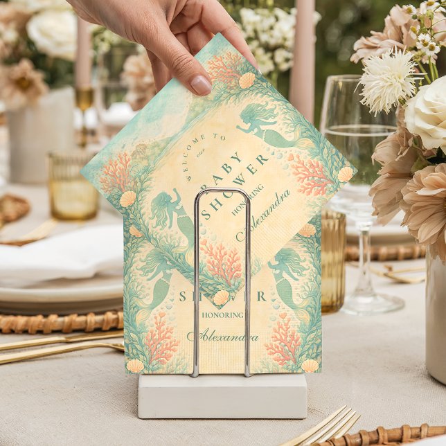 Servilleta De Papel Enchanted Mermaid Lagoon Baby Shower (Subido por el creador)