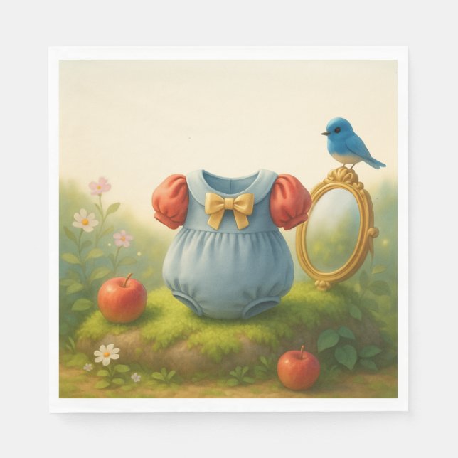 Servilleta De Papel Enchanted Woodland Princess Baby Shower Fairytale  (Anverso)