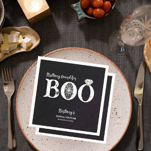 Servilleta De Papel Encontró a su novio Black Halloween Bridal Shower