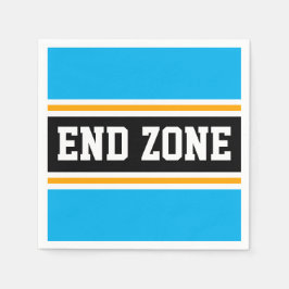 Servilleta De Papel END ZONE Fun Sky Blue Black Yellow Carreras Stripe