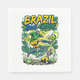 Servilleta De Papel Energía de Gol de Brasil Esqueleto Delantero Nacio