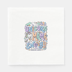 Servilleta De Papel Energía de Mamá Unicornio Kawaii Diseño Vectorial_