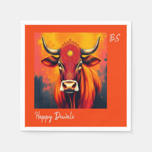 Servilleta De Papel Énfasis en la mesa de festivales de vacas sagradas