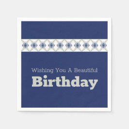 Servilleta De Papel Énfasis floral azul con estampado