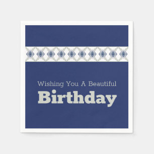 Servilleta De Papel Énfasis floral azul con estampado