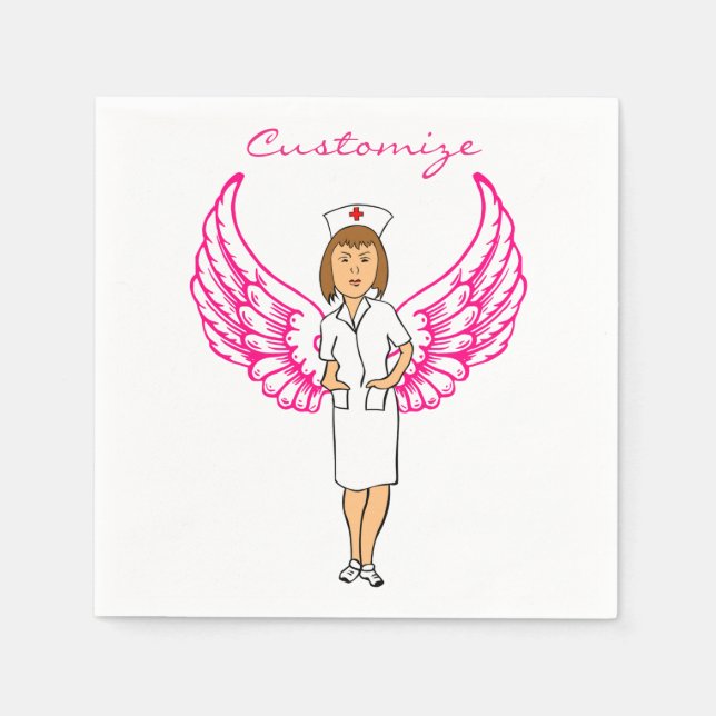 Servilleta De Papel Enfermera Angel Wings Thunder_Cove (Anverso)