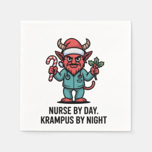 Servilleta De Papel Enfermera de día, Krampus de noche, Enfermera 