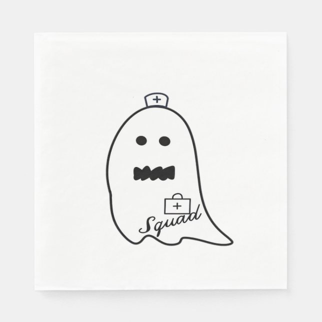 Servilleta De Papel Enfermera fantasma Halloween Halloween Hand Drake  (Anverso)
