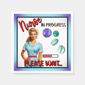 Servilleta De Papel Enfermera Nostálgica Cute En Curso