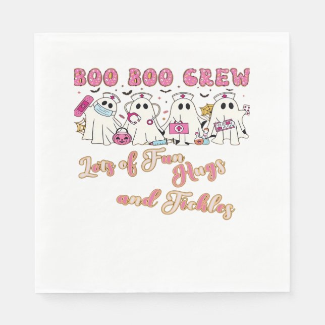 Servilleta De Papel Enfermera pediátrica Diversión Halloween Diseño Es (Anverso)