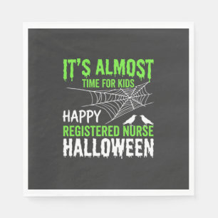 Servilleta De Papel Enfermera registrada Halloween telaraña y cuervo