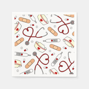 Servilleta De Papel Enfermera temática servilletas blancas