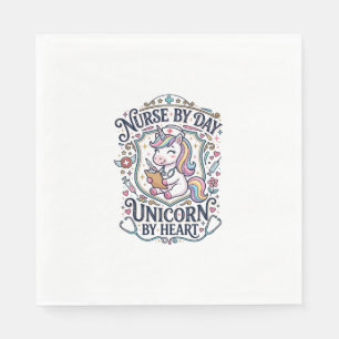 Servilleta De Papel Enfermera Unicornio de Día Unicornio de Corazón Fo