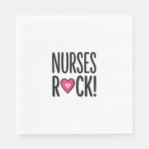Servilleta De Papel Enfermeras Rock Diseño Vectorial Corazón Enfermera