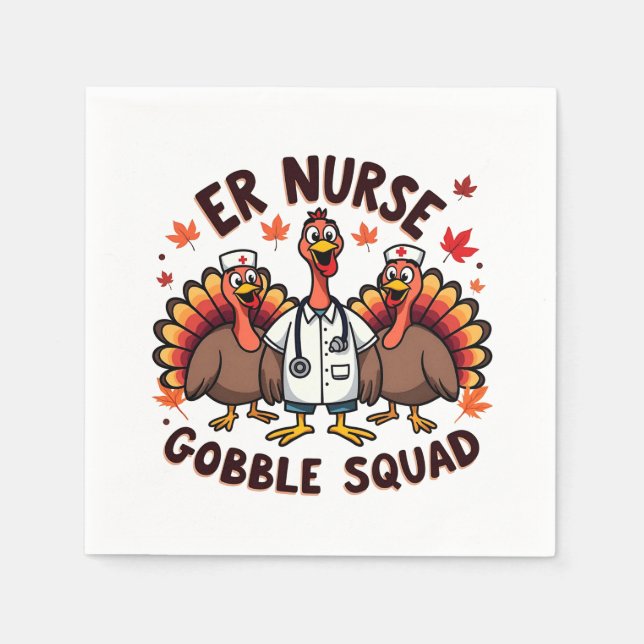 Servilleta De Papel ENFERMERÍA de Acción de Gracias de la Enfermera Go (Anverso)