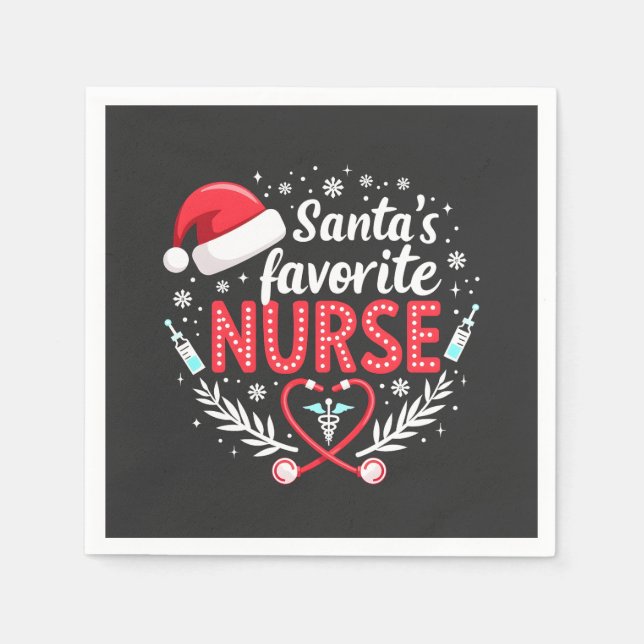 Servilleta De Papel Enfermería de Navidades de enfermeras favoritas de (Anverso)
