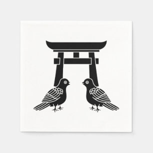 Servilleta De Papel Enfrentando palomas y Torii