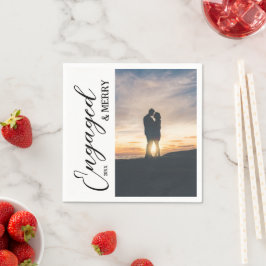 Servilleta De Papel Engaged & Merry Couple Photo