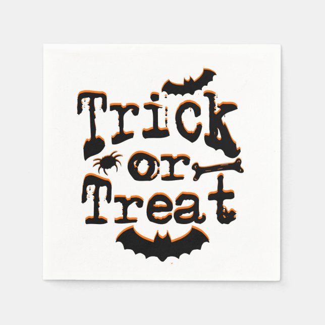 Servilleta De Papel engañar o tratar halloween (Anverso)